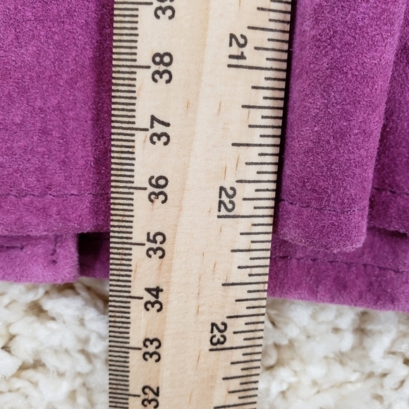 VINTAGE A.M.I. US women Medium purple jacket leather fully lined snap front cuff - Picture 6 of 8